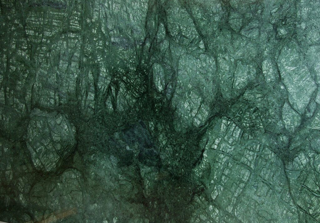 A close up of the green marble surface